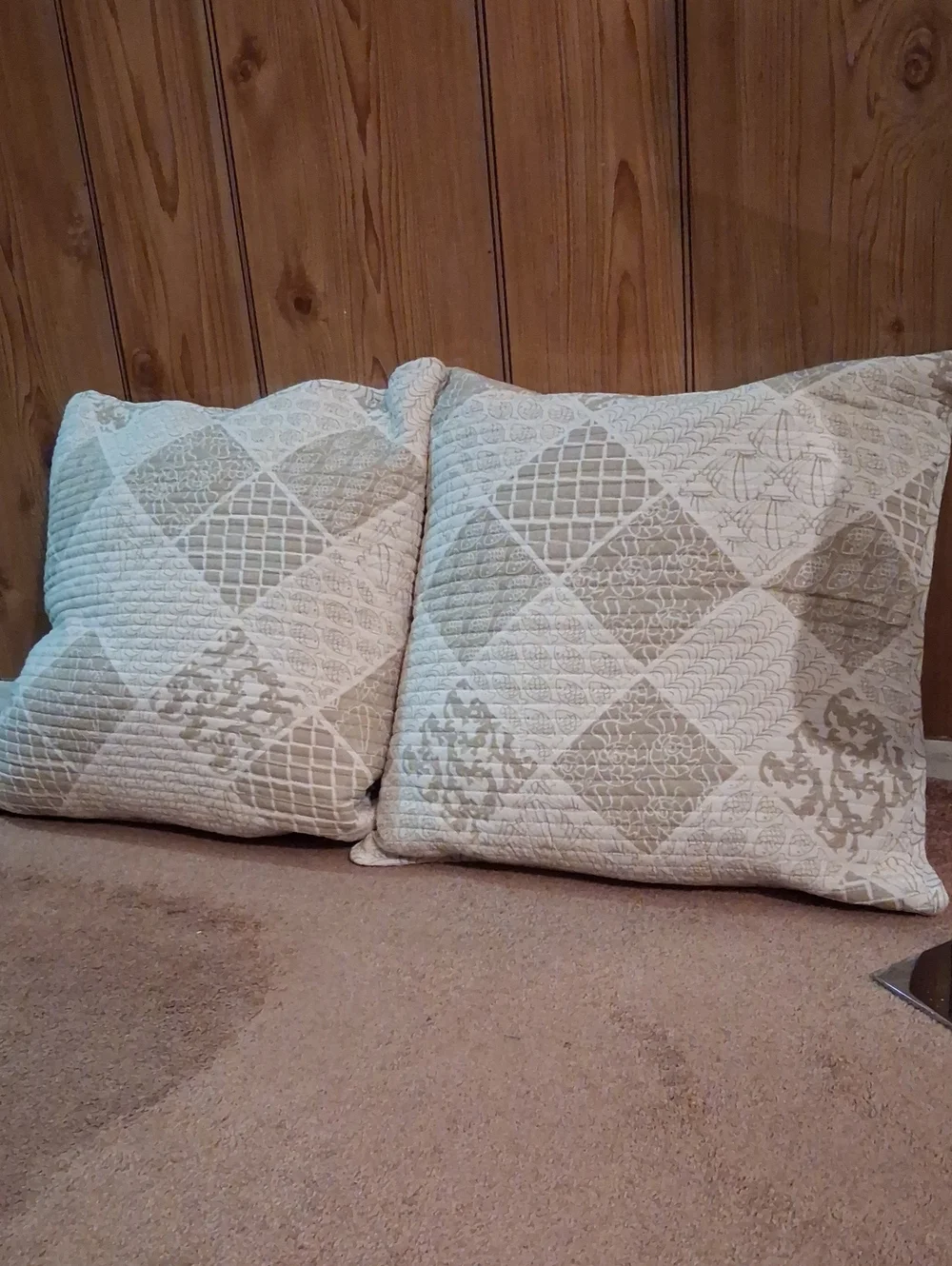 Neutral Patchwork Decorative Pillow Covers - Set of 2